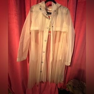 NWTs Hunter Original White Pleated Vinyl Coat